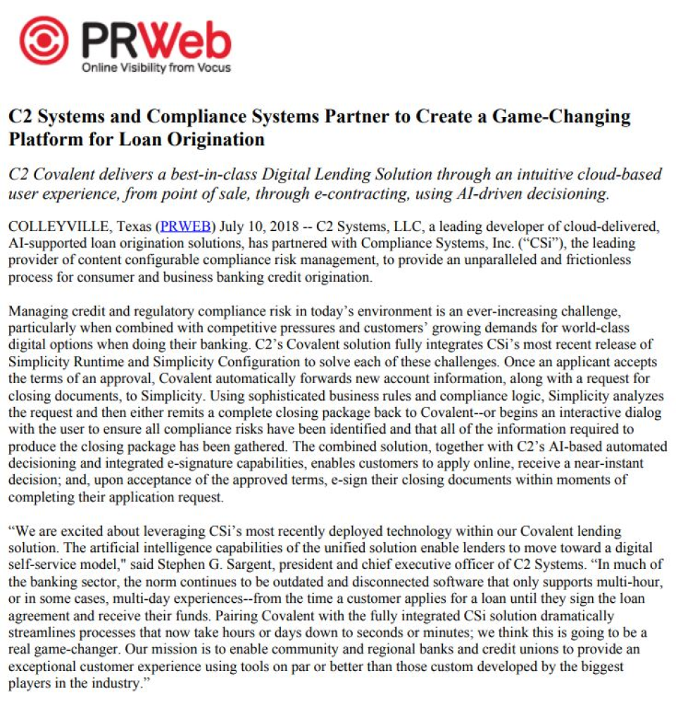 screenshot of C2 Covalent